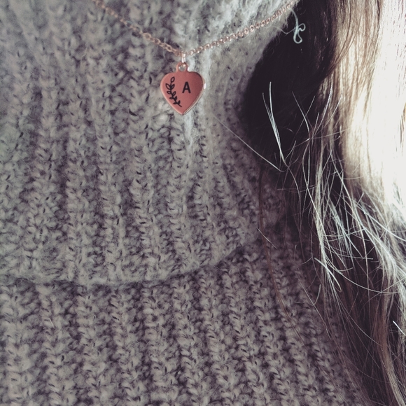 Initial Heart Necklace - Picture 3 of 4